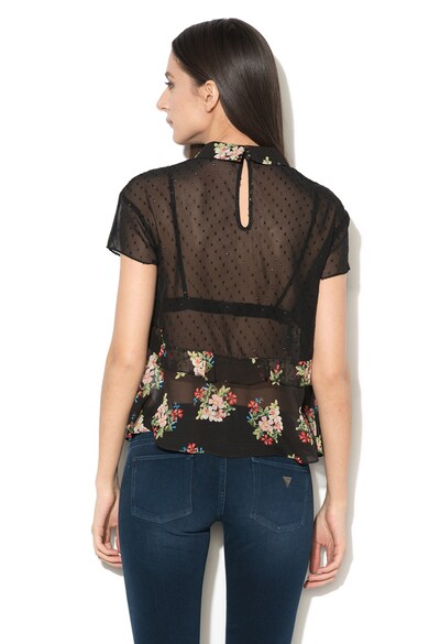 GUESS JEANS Bluza transparenta cu imprimeu floral Femei