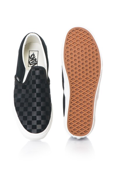 Vans Pantofi slip-on de piele si piele intoarsa, in carouri CLASSIC Barbati