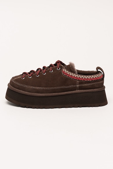 Saboti flatform din piele intoarsa cu model cu sireturi Heritage, Maro cafeniu UGG