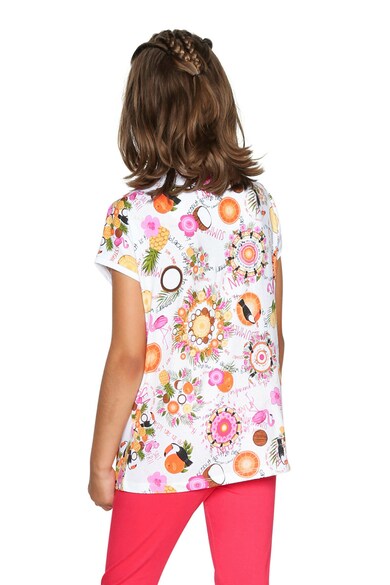 DESIGUAL Tricou cu model tropical si aplicatie de paiete Fete