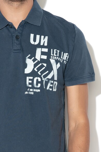 DESIGUAL Tricou polo cu imprimeu text JACQUES Barbati