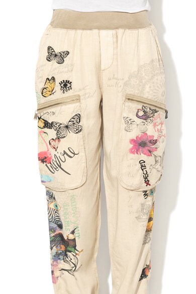 DESIGUAL Pantaloni jogger din lyocell cu model Eddy Femei