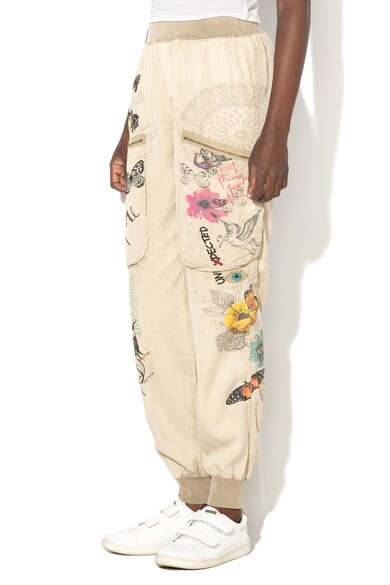 DESIGUAL Pantaloni jogger din lyocell cu model Eddy Femei