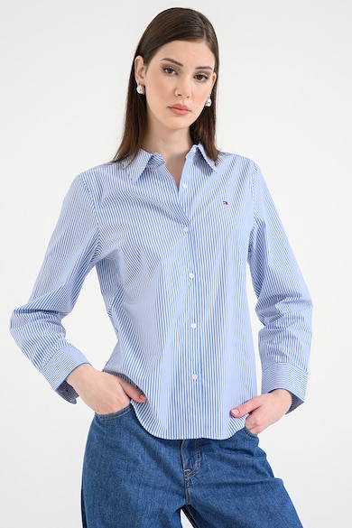 Camasa regular fit cu guler ascutit, Alb/Albastru Tommy Hilfiger - Alb, Albastru