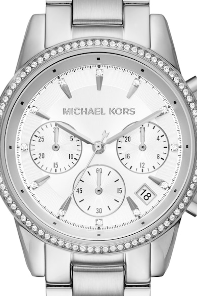 Michael Kors Ceas cronograf din otel inoxidabil decorat cu cristale Ritz Femei