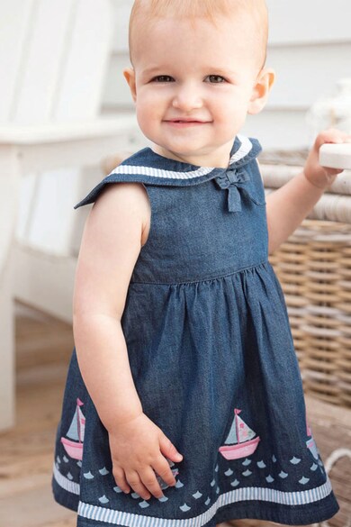 JoJo Maman Bebe Rochie din denim cu croiala in A Fete