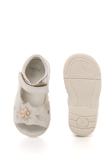 Primigi Кожени сандали с флорална апликация Момичета