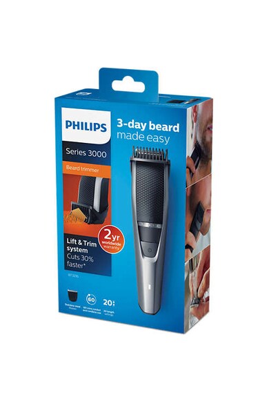 Philips Aparat de tuns barba  BT3216/14, Lame din inox 0.5-10mm, Argintiu/Negru Barbati