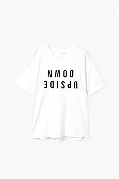 Mango Tricou din bumbac organic cu imprimeu text Upside Femei