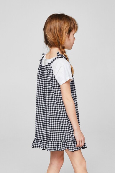 Mango Rochie cu model gingham si bretele inguste Vichy Fete