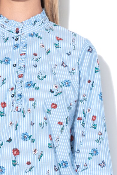 Tom Tailor Bluza tip tunica cu dungi si detalii florale Femei