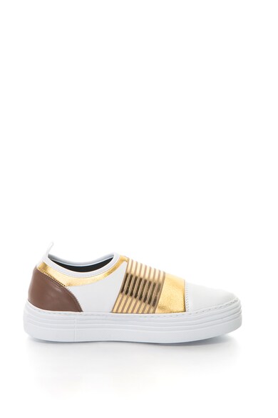 Pollini Pantofi sport flatform cu aspect metalizat Femei