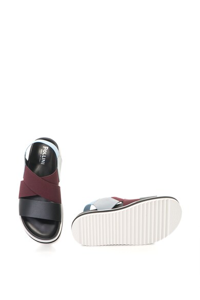 Pollini Sandale flatform cu insertii de piele Femei