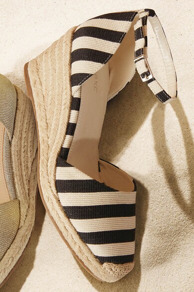 NEXT Sandale tip espadrile in dungi, cu talpa wedge Femei