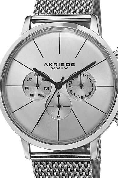 AKRIBOS XXIV Мултифункционален часовник с мрежеста верижка Мъже