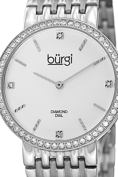 BURGI Часовник от неръждаема стомана с диаманти и кристали Жени