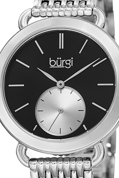 BURGI Овален кварцов часовник с мрежеста верижка Жени