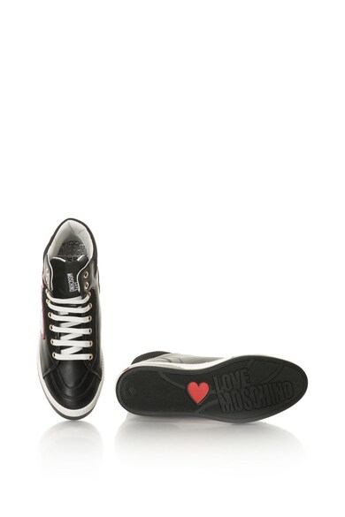 Love Moschino Magas szárú műbőr sneakers cipő foltrátétekkel női