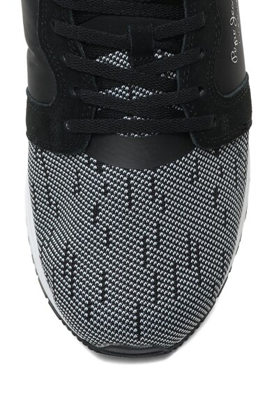 Pepe Jeans London Pantofi sport cu aspect de tricot si garnituri din piele intoarsa Tinker Pro Barbati