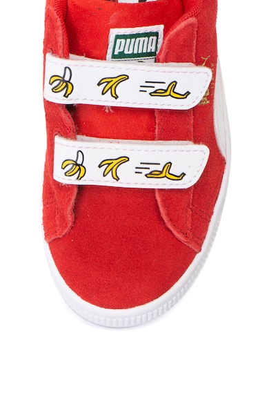 Puma Pantofi sport de piele intoarsa, cu benzi velcro Puma x Minions Fete