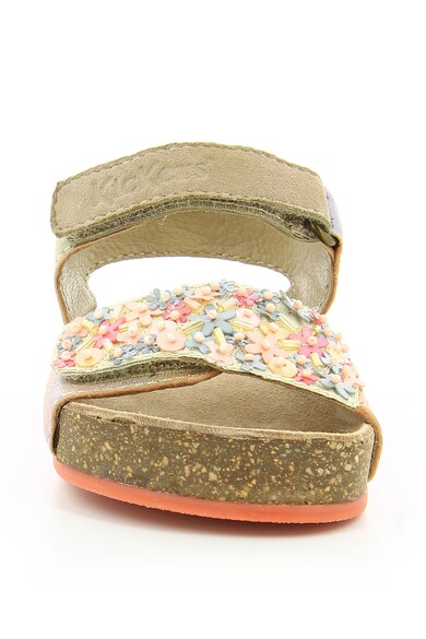 Kickers kids Sandale cu velcro, pete decorative pe talpa si aplicatii NAISSA Fete