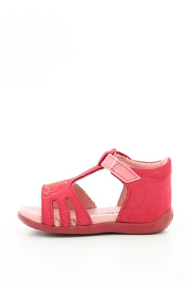 Kickers kids Sandale de piele nabuc cu cusaturi decorative Brio Fete