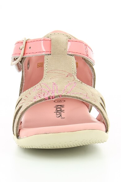 Kickers kids Sandele de piele nabuc cu cusaturi decorative Brio Fete