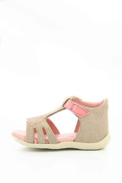 Kickers kids Sandele de piele nabuc cu cusaturi decorative Brio Fete