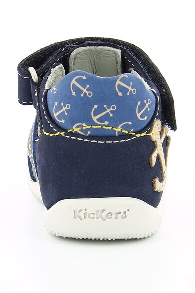 Kickers kids Sandale de piele nabuc cu barete multiple BALNEAIRE Baieti