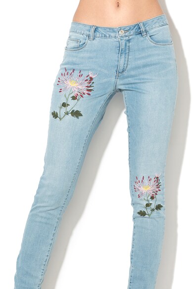 Only Blugi skinny fit cu broderii florale Carmen Femei