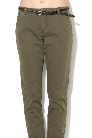 Vero Moda Pantaloni chino cu o curea impletita Flame Femei