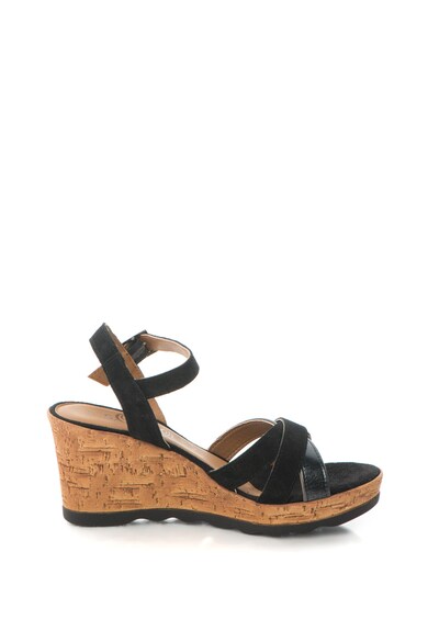 s.Oliver Sandale slingback wedge cu insertii de piele intoarsa Femei