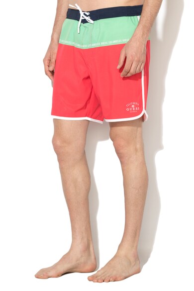 GUESS Pantaloni scurti cu design colorblock, pentru surfing Barbati