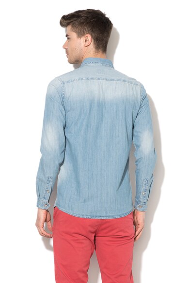 Funky Buddha Camasa din chambray cu buzunare pe piept Barbati