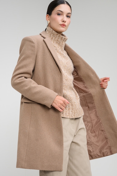 Haina din amestec de lana cu model uni, Maro camel Stefanel - Maro Camel