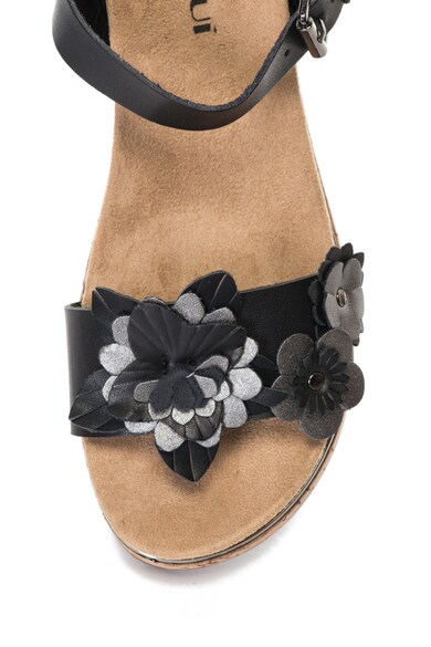 Oakoui Sandale de piele sintetica, cu platforma si aplicatii florale Gianna Femei
