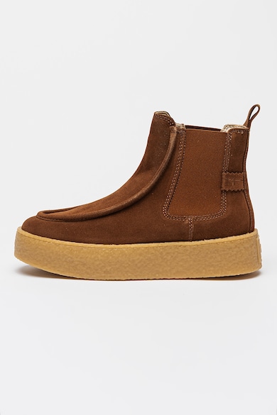 Ghete Chelsea din piele intoarsa cu talpa flatform, Maro Siena Tamaris - Maro Siena
