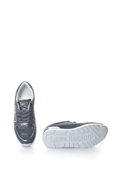 Laura Biagiotti Pantofi sport cu talpa wedge ascunsa si aplicatii cu strasuri Femei