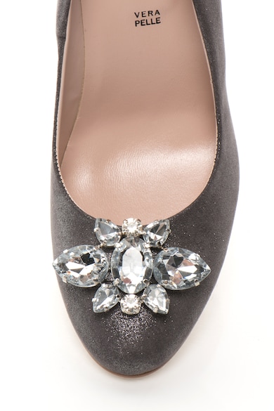 Zee Lane Collection Nyersbőr hatású magas sarkú cipő strasszkövekkel női