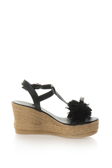 Zee Lane Collection Sandale wedge cu bareta in forma de T si ciucure Femei