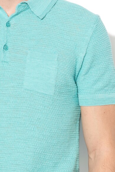 United Colors of Benetton Texturált len tartalmú galléros póló férfi