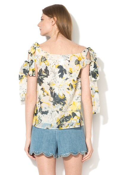 Max&Co Top lejer cu decupaje pe umeri si model floral Pathos Femei