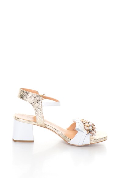 Zee Lane Collection Sandale slingback de piele cu aspect metalic Femei