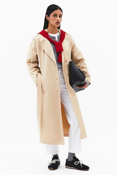 Trenci regular-fit cu model uni, Bej inchis OXXO - Bej Inchis