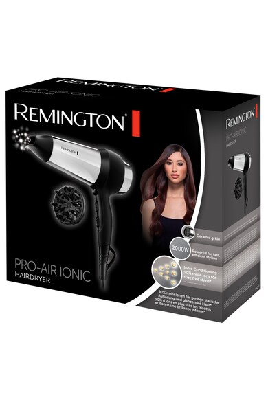 Remington Uscator de par  Pro Air Ionic , 2000 W, Ionizare, 3 setari, 2 viteze, Argintiu/Negru Femei