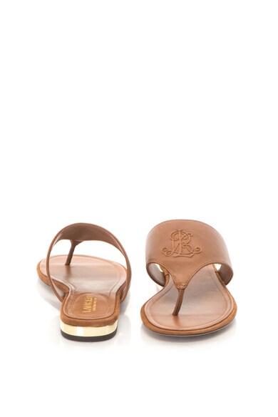 Lauren Ralph Lauren Papuci flip-flop de piele cu logo in relief Deandra Femei