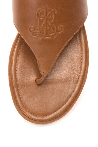 Lauren Ralph Lauren Papuci flip-flop de piele cu logo in relief Deandra Femei