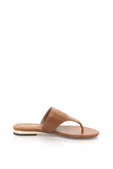 Lauren Ralph Lauren Papuci flip-flop de piele cu logo in relief Deandra Femei