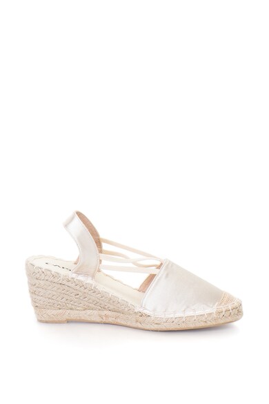 Oakoui Sandale wedge tip espadrile cu aspect de satin Glossy Femei