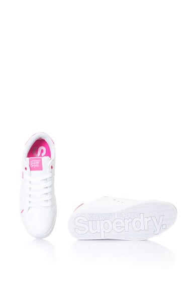 SUPERDRY Pantofi sport de piele sintetica, cu detalii contrastante Femei